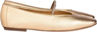 Pedro Garcia Womens Tila Metallic Leather Ballerina Flats In Gold