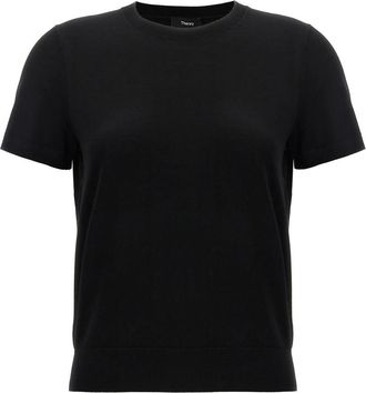Theory Merino Wool Crewneck - Dames - T-shirts - Zwart - XS - Wol - Tops