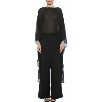 Alexia Admor Junia Cover-Up High-Low Chiffon Top in Black at Nordstrom Rack, Size Large/x-Large
