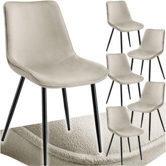 TecTake Tectake - Set di sedie Monroe effetto velluto - Set di 6 sedie, sedia da pranzo, sedia da salotto - Set di 6