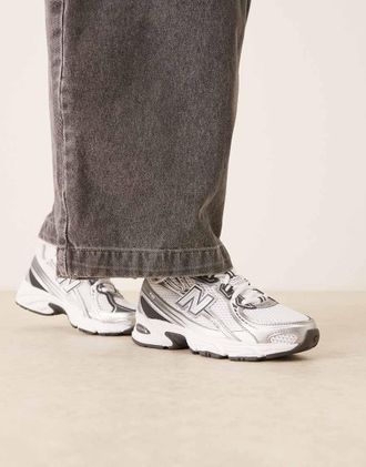 New Balance 740 - Sneakers unisex bianche e argento-Bianco