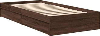 vidaXL Cama con cajones madera de ingeniería marrón roble 90x190 cm Vidaxl