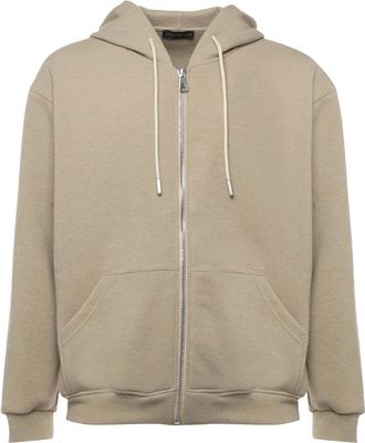 Giuliano Galiano Beige Sweater met Rits Capuchon Zak - Heren - Vesten met rits - Beige - L - Polyester - Hoodies & sweatvesten