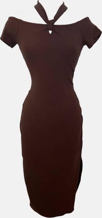 Heartloom Womens Serra Ribbed Halter Midi Dress In Coco