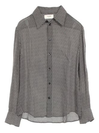 Celine 2010s blouse met stippen - Zwart