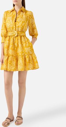 MC2 Saint Barth Paisley Print Linen Short Dress Daisi