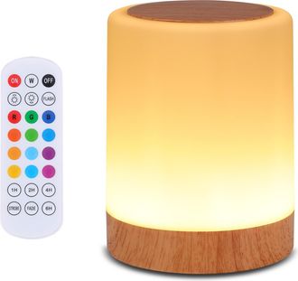 OEM L&aacute;mpara De Mesilla Led, Luz Nocturna Para Beb&eacute;s, Luz Nocturna Infantil, L&aacute;mpara De Mesa Regulable Con Modo C&aacute;lido Y Rgb, L&aacute;mpara Ambiental Con Tempori