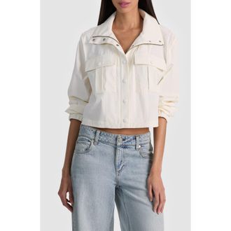 Alice & Olivia James Crop Jacket in Off White at Nordstrom, Size X-Small