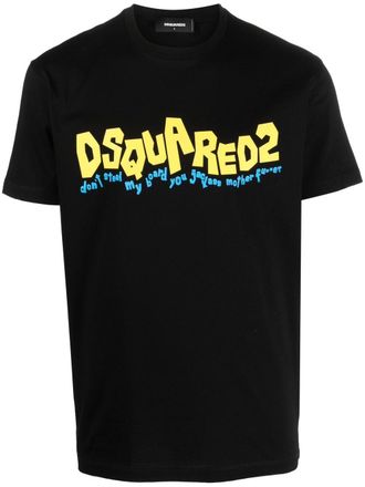 Dsquared2 T-shirt met logoprint - Zwart