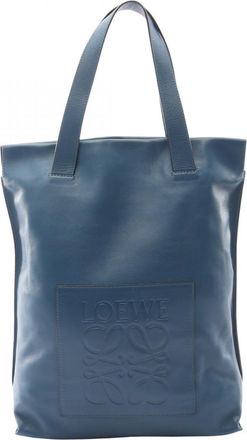 Loewe Blue Leather Handbag Tote Bag (Pre-Owned)