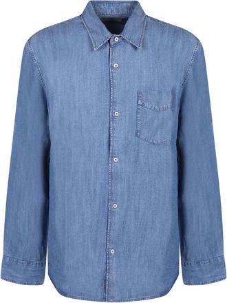 Officine G&eacute;n&eacute;rale Guido Shirt - Heren - Casual Overhemden - Blauw - XL - Denim - Overhemden