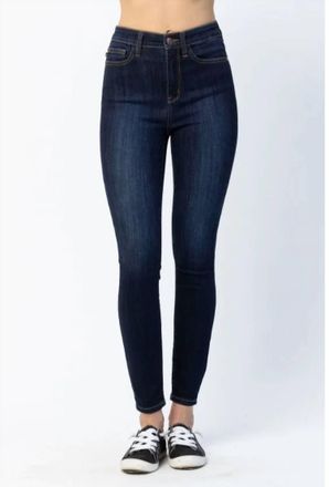 Judy Blue Womens Cameron High Waist Back Phone Yoke Seam Skinny Jeans In Blue