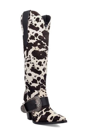 Dingo Spur Crazy Genuine Calf Hair Over the Knee Boot in Cow Print at Nordstrom, Size 8.5