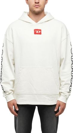 Diesel White Logo Relaxed Hoodie
