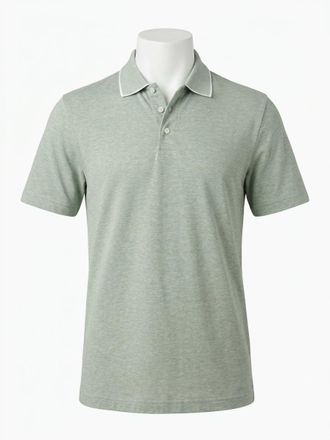 Faherty Short-Sleeve Movement Pique Polo Shirt In Moss Stone Melange