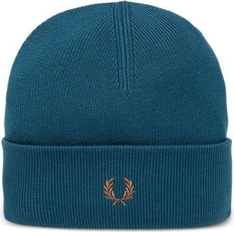 Fred Perry Classic embroidered beanie - unisex - Wool/Cotton - One Size - Blue