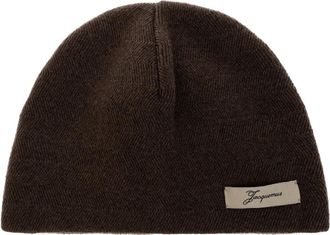 Jacquemus Wool Turtleneck Hat Chevron - unisex - Hoeden - Bruin - ONE Size - Wol - Accessoires