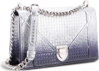 Dior Diorama Flap Bag Cannage Embossed Calfskin Medium shoulder bag - Blauw