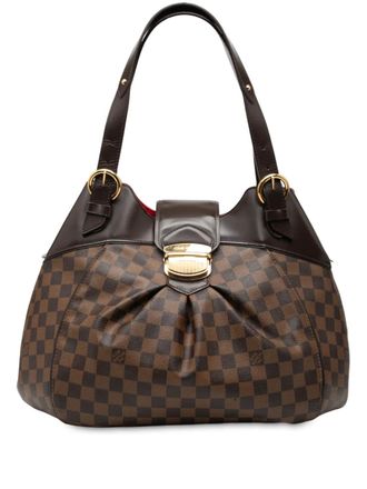 Louis Vuitton 2010 Damier Ebene Sistina GM shoulder bag - women - Fabric/Calf Leather - One Size - Brown