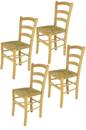 Tommychairs Tommychairs 4 Sillas Venice En Haya Color Natural Y Asiento En Paja