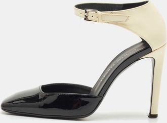 Giuseppe Zanotti Black/cream Patent Leather Leandra Ankle Strap Pumps