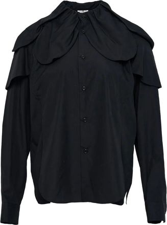 Comme Des Garçons pleated detail shirt - Zwart