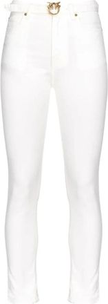 Pinko Susan High-Waisted Jeans - Dames - Skinny Jeans - Wit - W25 - Katoen - Jeans