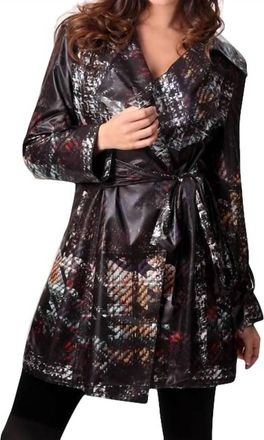 Angel Belted Trench Rain Jacket In Black Multi