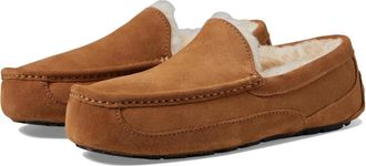 UGG Mens UGG Ascot 1101110W-CHE Chestnut Suede Wool Lined Moc Toe Slippers GUG243