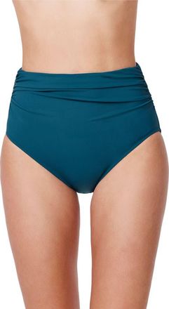 Gottex Tutti Frutti Shirred High Waist Swim Bottom in Petrol at Nordstrom, Size 16