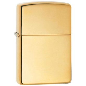 Zippo Accendino Zippo Classic Brushed Brass 204B, Accendino Antivento Ricaricabile Zippo, Realizzato in Metallo con Caratteristico click Zippo, Color