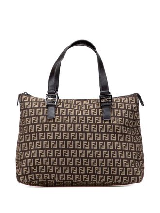 Fendi 2000-2010 Zucchino Canvas tote bag - women - Canvas/Calf Leather - One Size - Brown