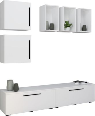 ebuy24 Muebles Vcm Tv Muro Habitable Con Suficiente Espacio De Almacenamiento Muro Montado Dimensiones 200 X An. 190 X P. 40 Cm Muebles Fernseh - Arila L (bl
