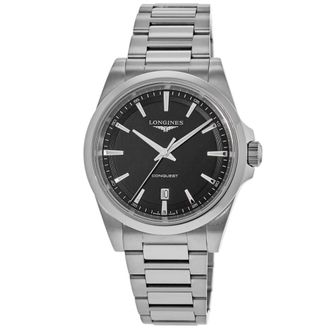 Longines Conquest Quartz 41mm Black Dial Stainless Steel Mens Watch L3.860.4.52.6