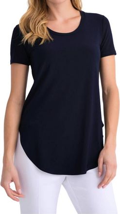 Joseph Ribkoff Rounded Hem Tee In Navy