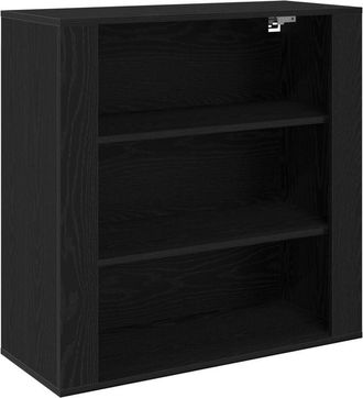 vidaXL Wall Cabinet Black oak 80 x 33 x 80 cm Engineered wood Vidaxl