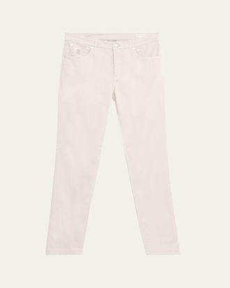 Brunello Cucinelli Mens Dyed Cotton Straight-Fit Five-Pocket Pants
