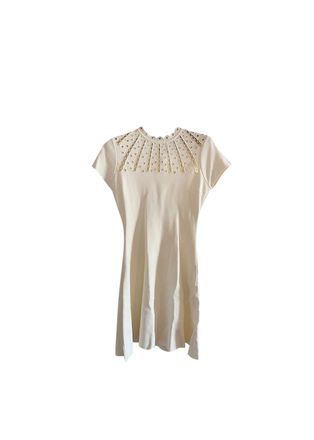 Valentino Garavani ivory eyelet cutout mini dress Size S