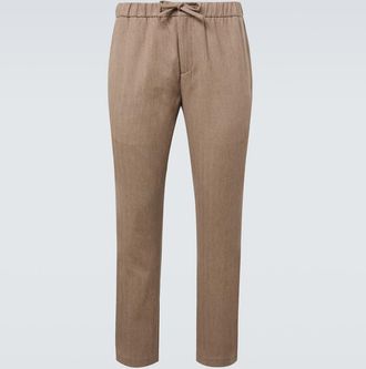 Frescobol Carioca Oscar herringbone cotton-blend straight pants