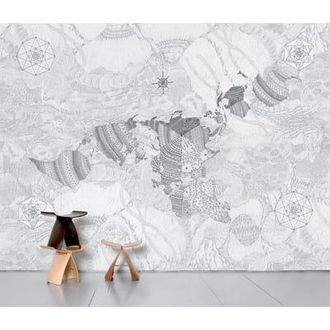 Domestic Panoramic Wallpaper Papier peint panoramique - Black - Intisse paper - Designer Dylan Martorell