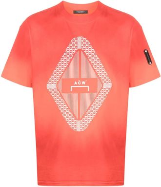 A-Cold-Wall* Gradient logo-print T-shirt - men - Cotton - S - Orange