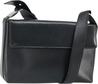 Ferragamo Pre-owned Cross Body Bags, female, Black, Size: ONE SIZE Pre-owned Leather Shoulder Bag