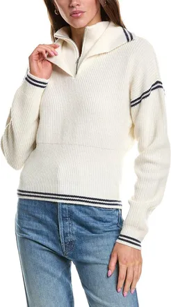 Rowing Blazers Double Collar 1/4-Zip Wool-Blend Pullover