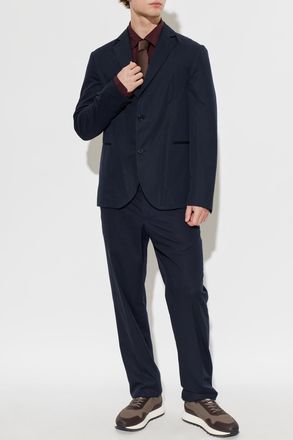 Emporio Armani Cotton Suit, Mens, Navy Blue