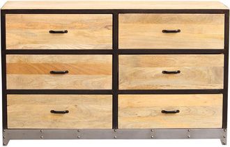Miliboo C&oacute;moda 6 Cajones Madera Y Metal Industria