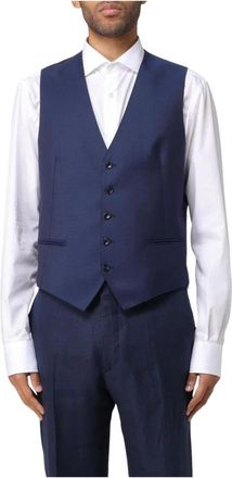 Tagliatore Suit Vests, male, Blue, Size: XL Tailored Fit Suit Vest