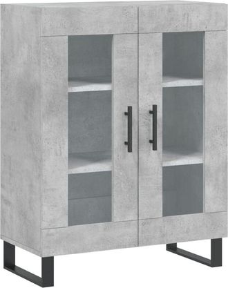 vidaXL Sideboard Concrete Grey 69.5x34x90 cm Engineered Wood Vidaxl