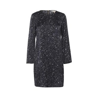 Part Two Donkerblauwe Luipaardprint Jurk - Dames - Jurken - Veelkleurig - Maat: XL