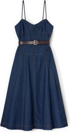 Motivi Midi Kleedjes - Dames - Casual kleedjes - Blauw - L - Katoen - Kleedjes
