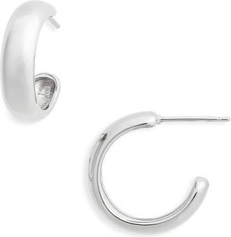 JENNY BIRD Small Staple Hoop Earrings in Platinum at Nordstrom